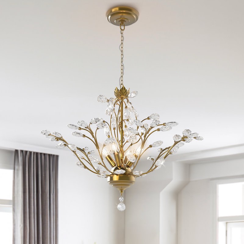 Darcey 4 - Light Unique Traditional Chandelier with Crystal Accents