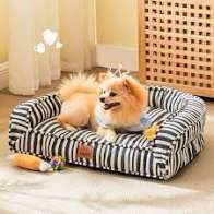 ChiXnuggle Dog Bed for Small Medium Dogs - Washable Canvas Puppy Beds, Breathable & Low-Step Entry Easy for Senior Dog, 28x23x6.5inches