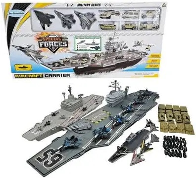 33-inch aircraft carrier mega playset - ultimate military battle set for boys with realistic battleship, fighter jets, toy soldier figures, military vehicles for kids imaginary pretend play