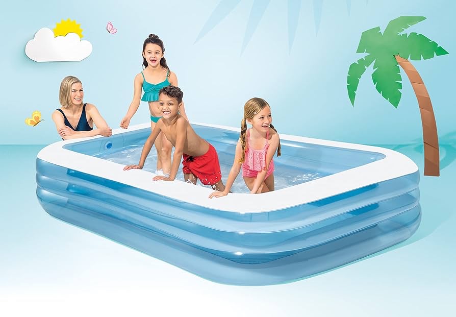 intex inflatable swim center family lounge pool  120  x 72  x 22 inches - colors may vary.