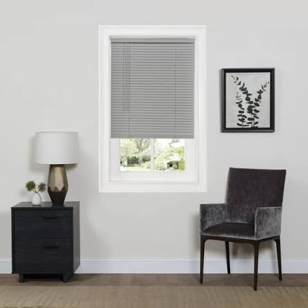 achim 1  gii deluxe sundown indoor cordless grey vinyl room darkening window mini blind  27  w x 64  l