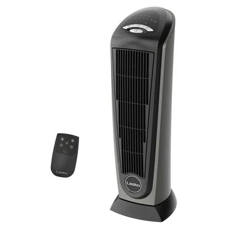 Lasko 1500W Ceramic Tower Space Heater with Remote, Thermostat, Timer & Widespread Oscillation, Portable Electric Heater for Indoor Use, Bedroom & Living Room, 751320