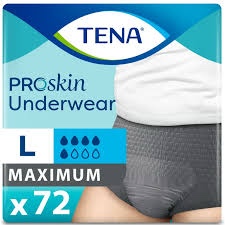 Condition photo showing New/Like New for TENA Protective Incontinence Underwear for Men, Maximum Absorbency, Disposable Men's Underwear, X-Large, Grey, 72 Count