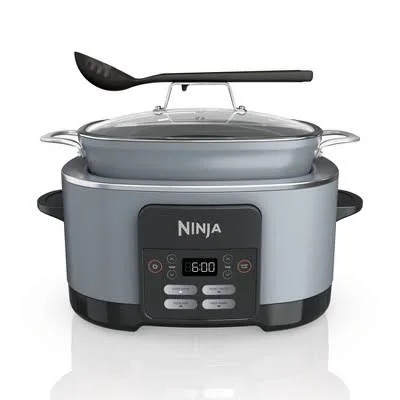 Ninja MC1001 Foodi PossibleCooker PRO 8.5 Quart Multi-Cooker, with 8-in-1 Slow Cooker, Dutch Oven, Steamer, Glass Lid Integrated Spoon, Nonstick, Oven Safe Pot to 500°F, Sea Salt Gray