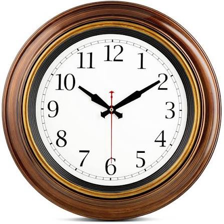 bernhard products large wall clock 18" quality quartz silent non ticking, battery operated for home/living room/over fireplace, beautiful decorative timeless stylish bronze xl clocks, easy to read