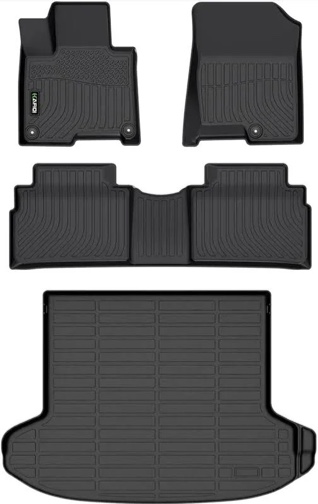 hafidi all weather floor mats & cargo liner set custom for kia sportage 2023 2024 2025 (not hybrid) - black