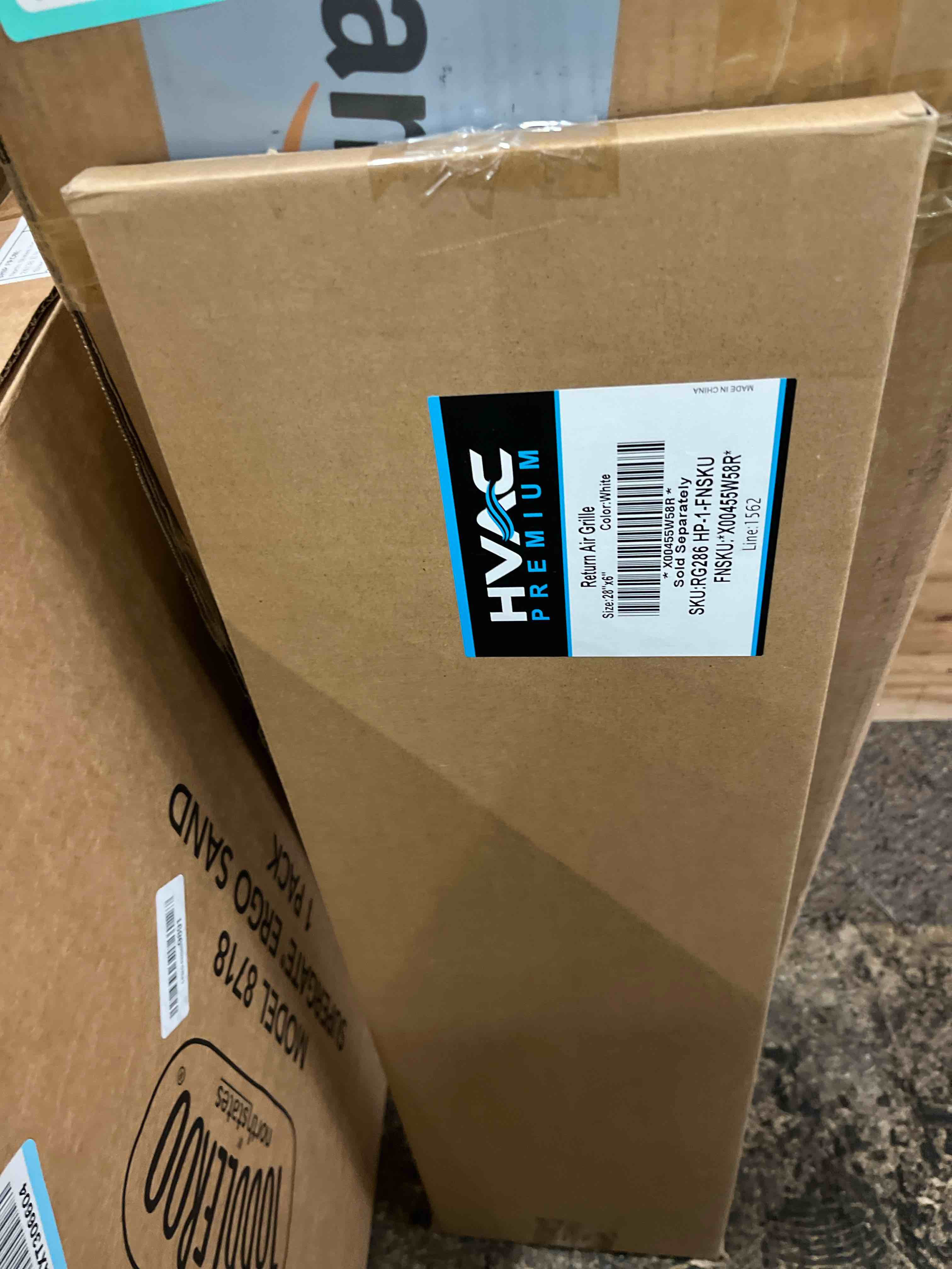 Condition photo showing New/Like New for HVAC Premium 28" x 6" [Duct Opening] Flat Stamped Steel Return Air Grille - Sidewall and Ceiling - HVAC Vent Duct Cover - White [Outer Dimensions: 29.75w X 7.75"h]