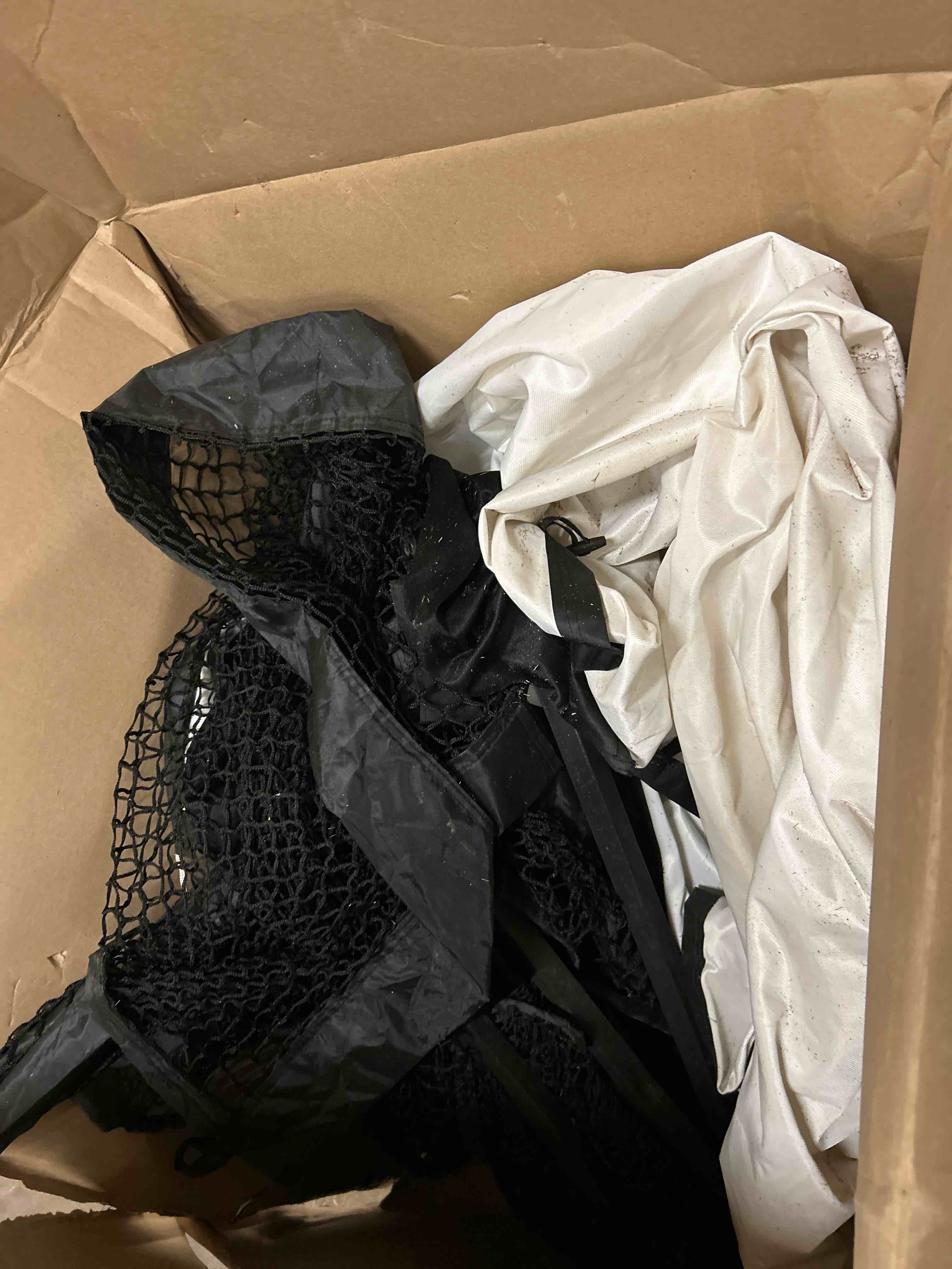 Condition photo showing As Is for 2026 Upgraded Golf Simulator Cage with HD Simulator Screen & Side Barriers, 10 x 8ft Golf Hitting Net with Thickened Heavy Duty Frame for High-Speed Shots, Auto Ball Return Golf Practice Net