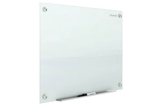 Quartet Whiteboard, Glass Dry Erase Board, Magnetic, 6' x 4', Infinity Frameless Mounting, White Surface, Accessory Tray, 1 Dry Erase Marker and 2 Glass Board Magnets (G7248W)