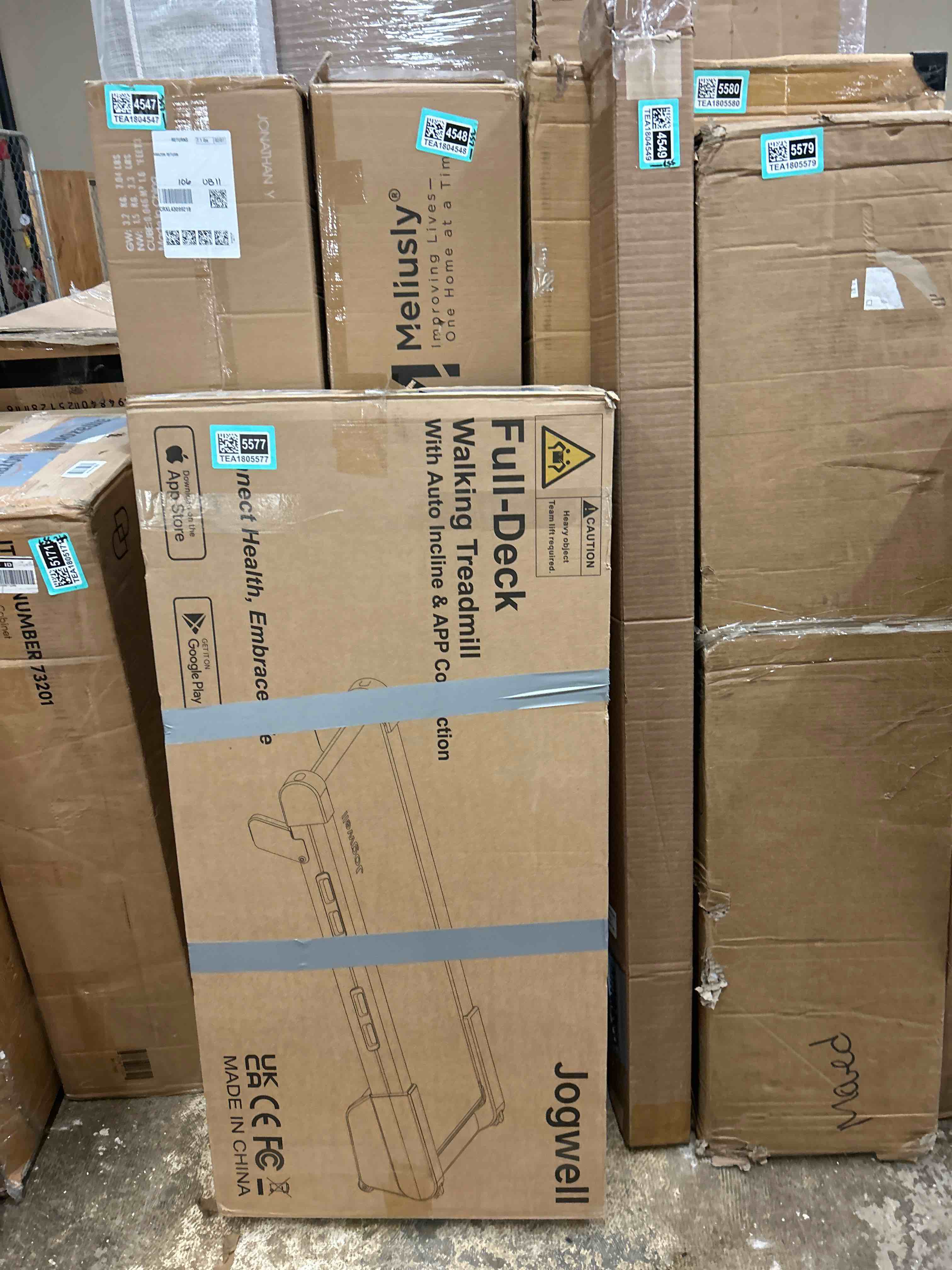 Condition photo showing New/Like New for Jogwell Walking Pad Treadmill with 20%/15%/12% Auto Incline, Max 400/350lbs Capacity Treadmills for Home Office Under 35dB, Spacious Running Area, Vertical Storage, 3/3.5HP Brushless, APP