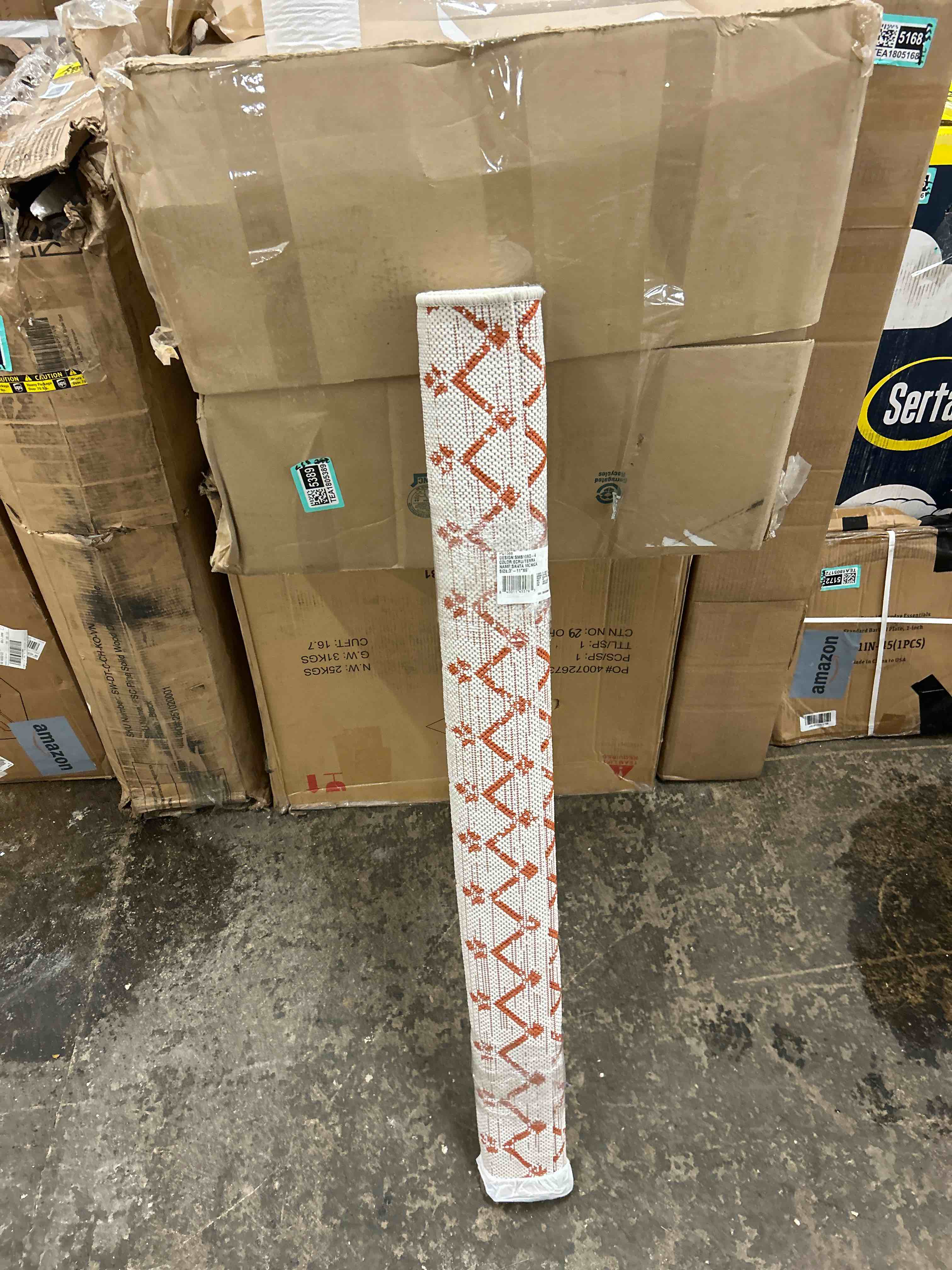 Condition photo showing New/Like New for JONATHAN Y Moroccan Geometric Indoor Outdoor Area Rug 4X6 Cream/Orange, Ourika Textured Weave for Backyard, Patio, Porch, Easy-Cleaning, High Traffic, Pet-Friendly, Non-Shedding (SMB108O-4)