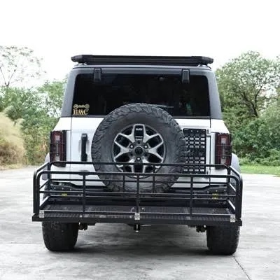 MaxxHaul 50243 Foldable Hitch N Roll Cargo Carrier Cart With Quick Detachable Basket Rack With 10 inch Flat Free Tires for Home Camp Travel Ranch SUV Up to 400 lb. Capacity