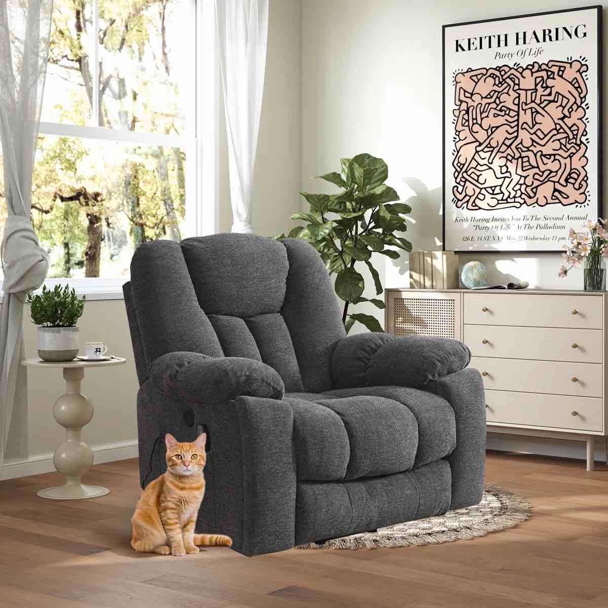 41'' Oversized Power Lift Chair - Heated Massage Electric Recliner with Super Soft Padding (2 Boxes)