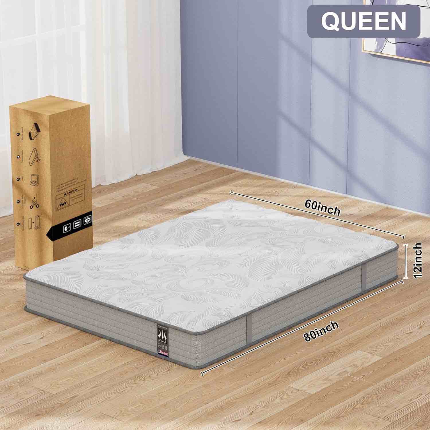 Condition photo showing New/Like New for Queen Mattress in a Box, 12 inch Hybrid Mattress Cooling Memory Foam Mattress for Pressure Relief with Pocket Spring, Medium Firm, Edge Support & CertiPUR-US (Queen (U.S. Standard))