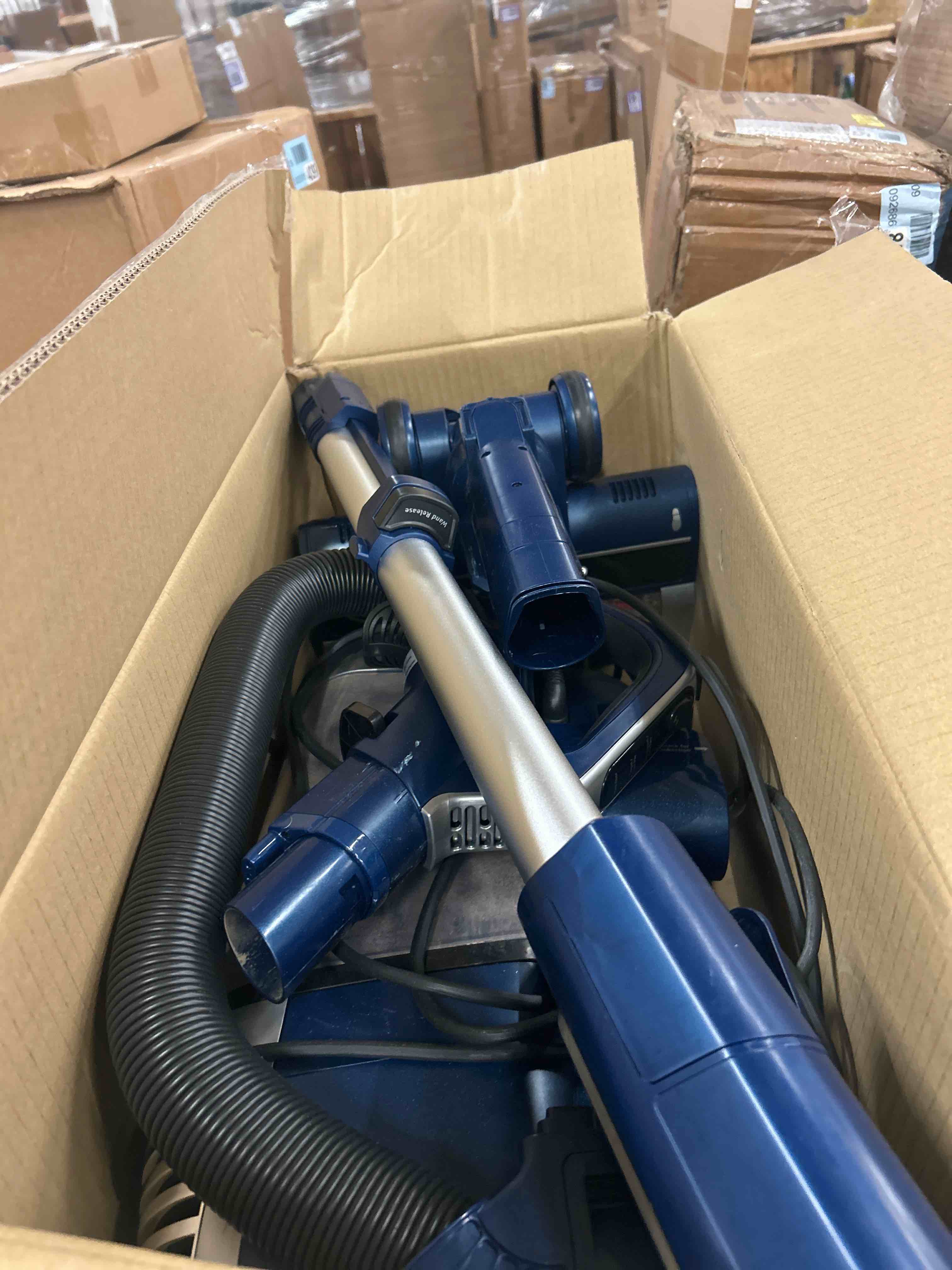 Condition photo showing Good Condition for Shark Upright Vacuum, Navigator Lift-Away Deluxe with Large Dust Cup Capacity, HEPA Filter, Swivel Steering, Upholstery Tool & Crevice Tool, Blue, NV360