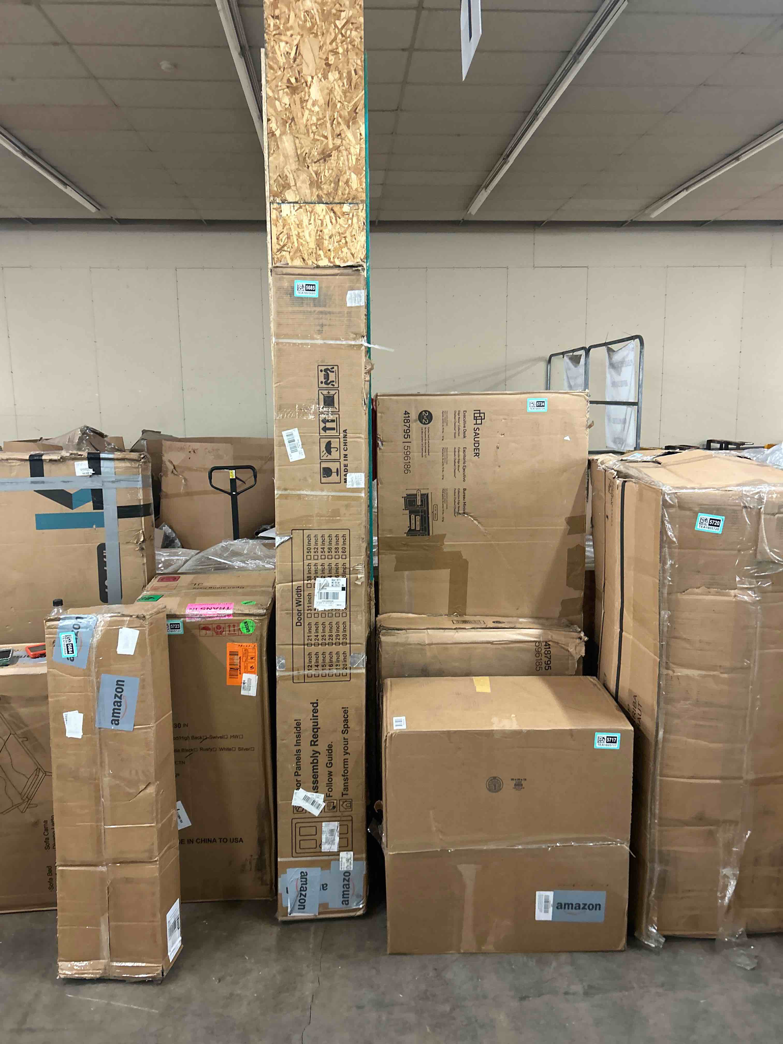 Condition photo showing New/Like New for SmartStandard 36 x 84 inch White Sliding MDF Barn Door with 6.6FT Black Sliding Door Hardware Kit & Handle, Pre-Drilled Ready to Assemble, Waterproof PVC Coating, H-Frame