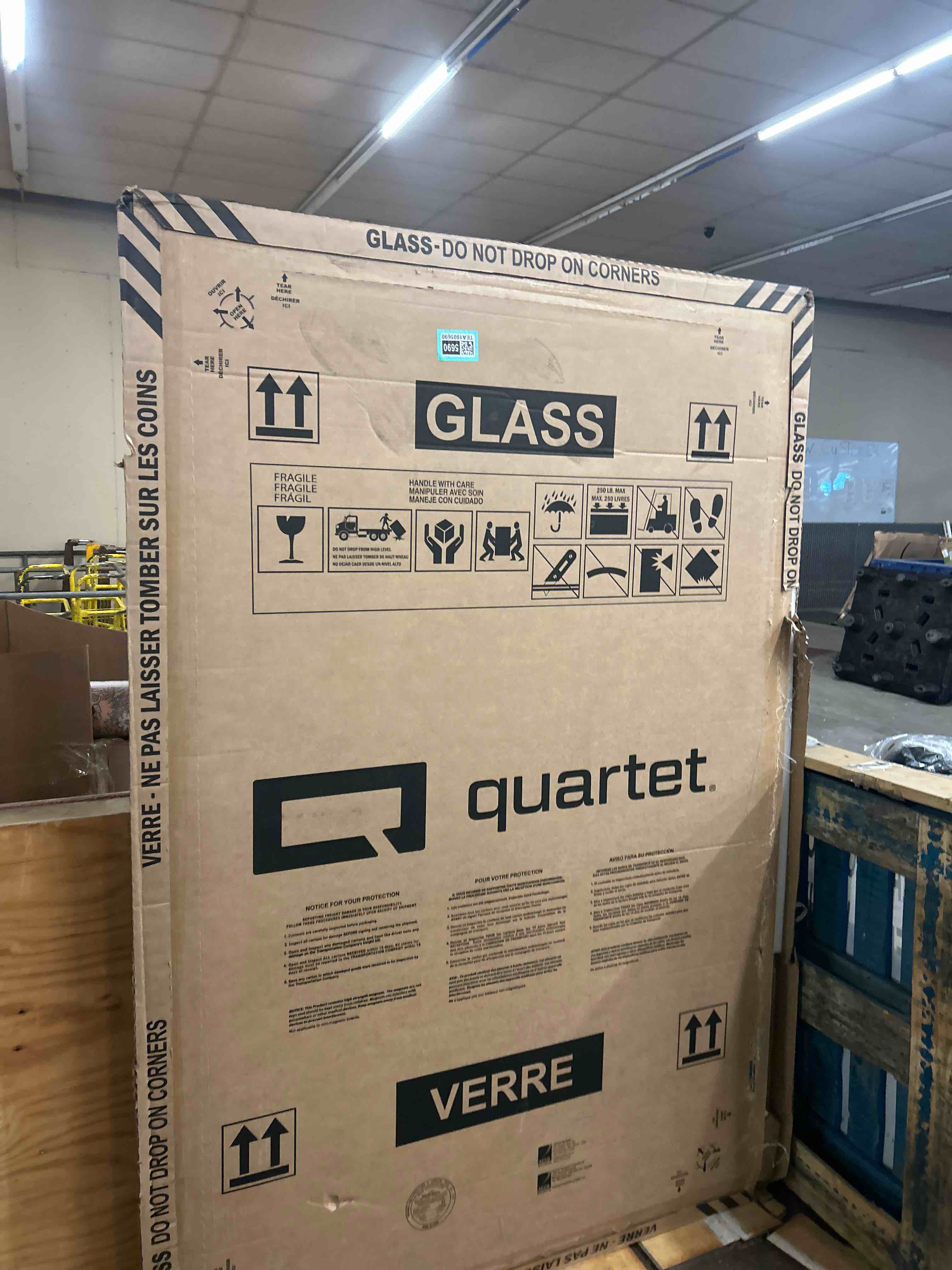 Condition photo showing New/Like New for Quartet Infinity Glass Magnetic Dry-Erase Board 72 x 48 6 x 4 inch White Surface -