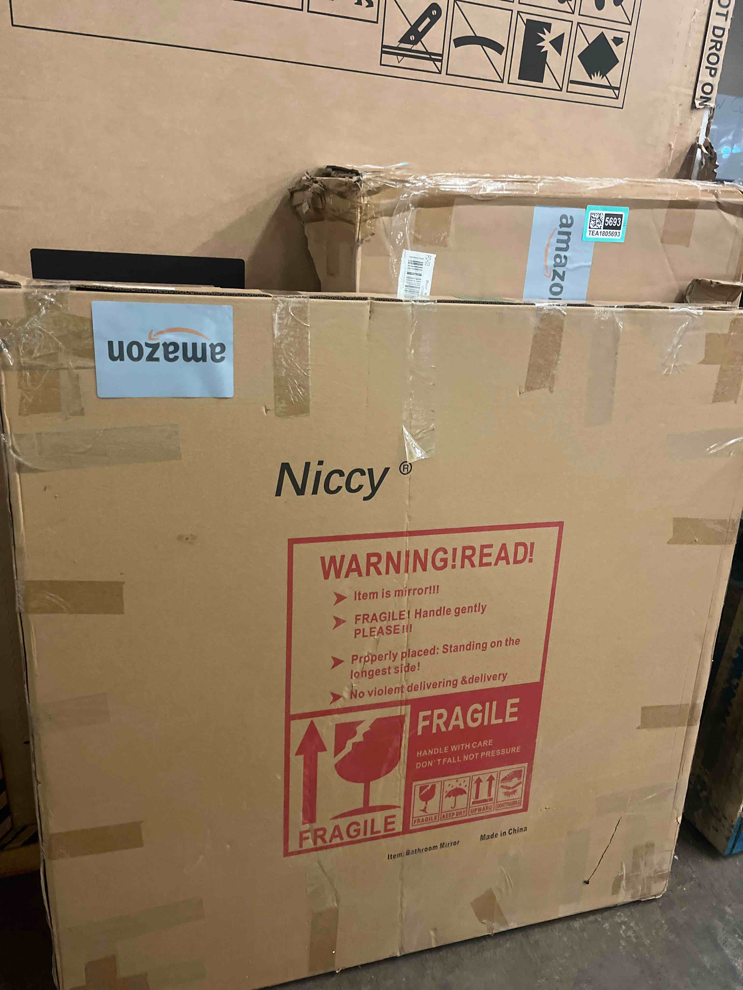 Condition photo showing New/Like New for Niccy 40 Inch Round LED Mirror with Light, Backlit/Front Lighted, Frameless Wall Mounted Bathroom Vanity, 3 Color Stepless Dimmable 3000K/4500K/6000K, Anti-Fog