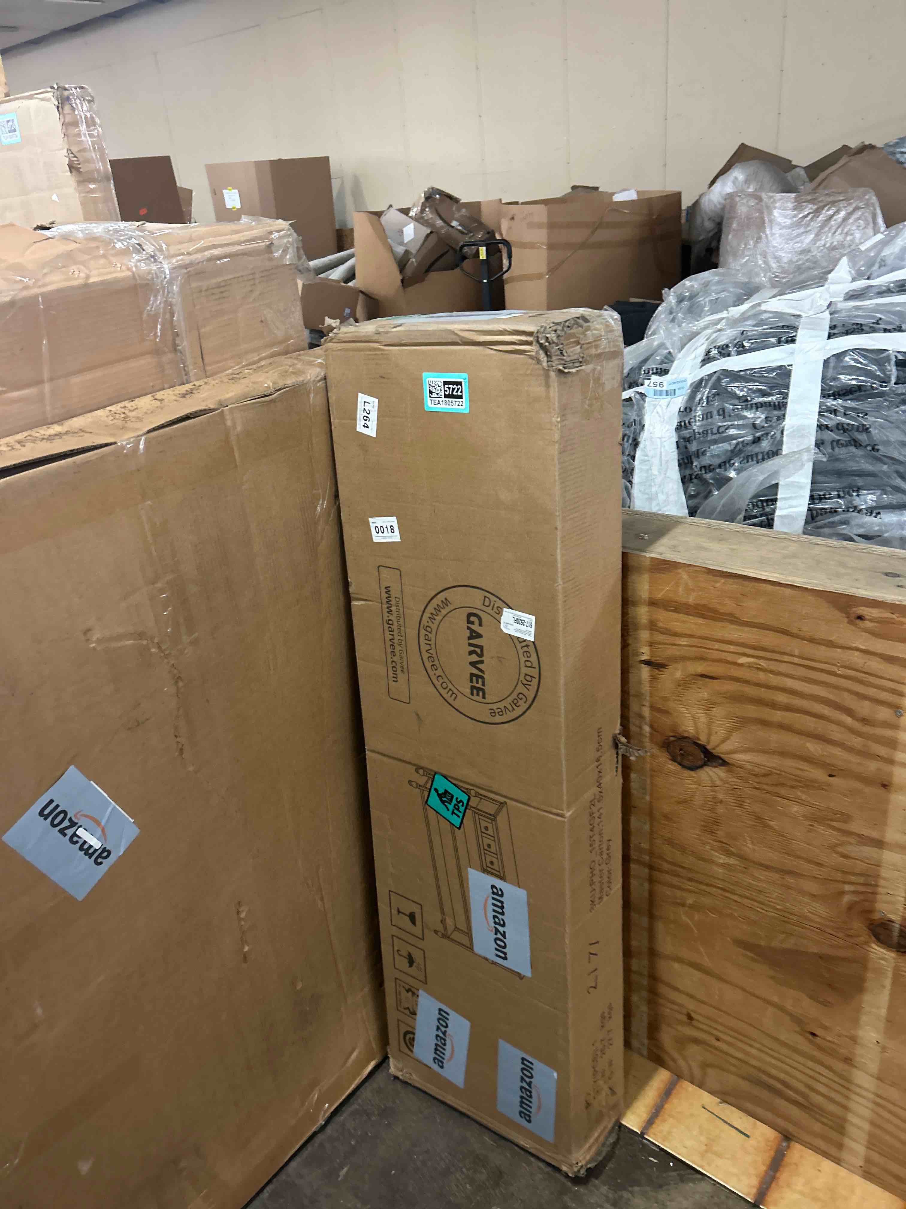 Condition photo showing New/Like New for Garvee Console Sofa Table 53 in, Entryway Table with 3 Drawers, 3 Tier Metal Sofa Table, Open Shelf Behind Couch Table for Hallway, Living Room, Roman Column Design, Grey