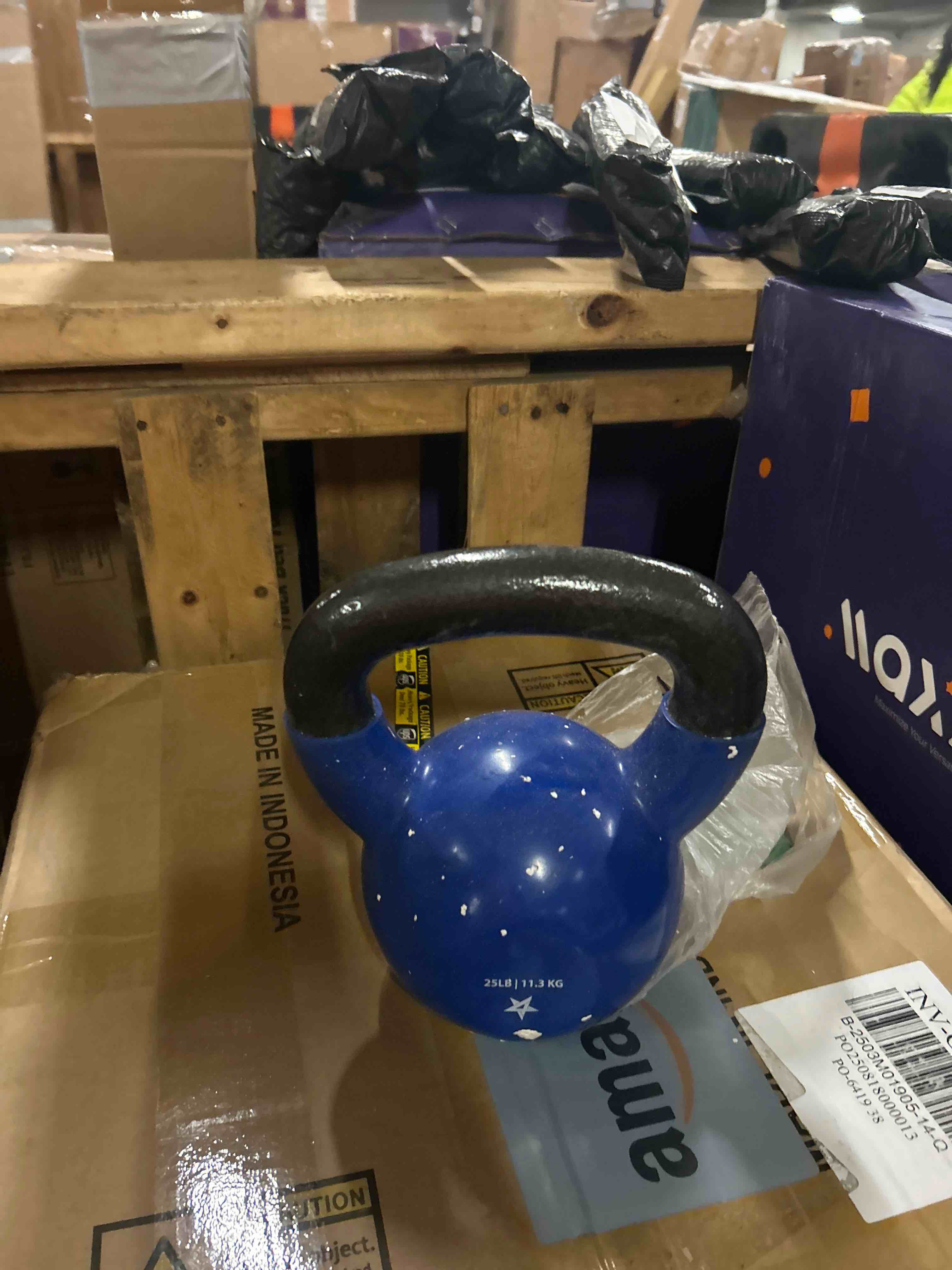 Condition photo showing Good Condition for Yes4All Kettlebell, Vinyl Coated Kettlebell Cast Iron with Stable Flat Bottom for Full Body Workout, Push up, Grip Strength Training & Weights Exercises- 25 LB