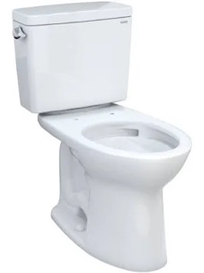 toto® drake® elongated universal height tornado flush® toilet bowl with cefiontect®  cotton white - c776cefg#01/ and toto drake 1.6 gpf toilet tank with washlet+ auto flush compatibility, cotton white - st776sa#01