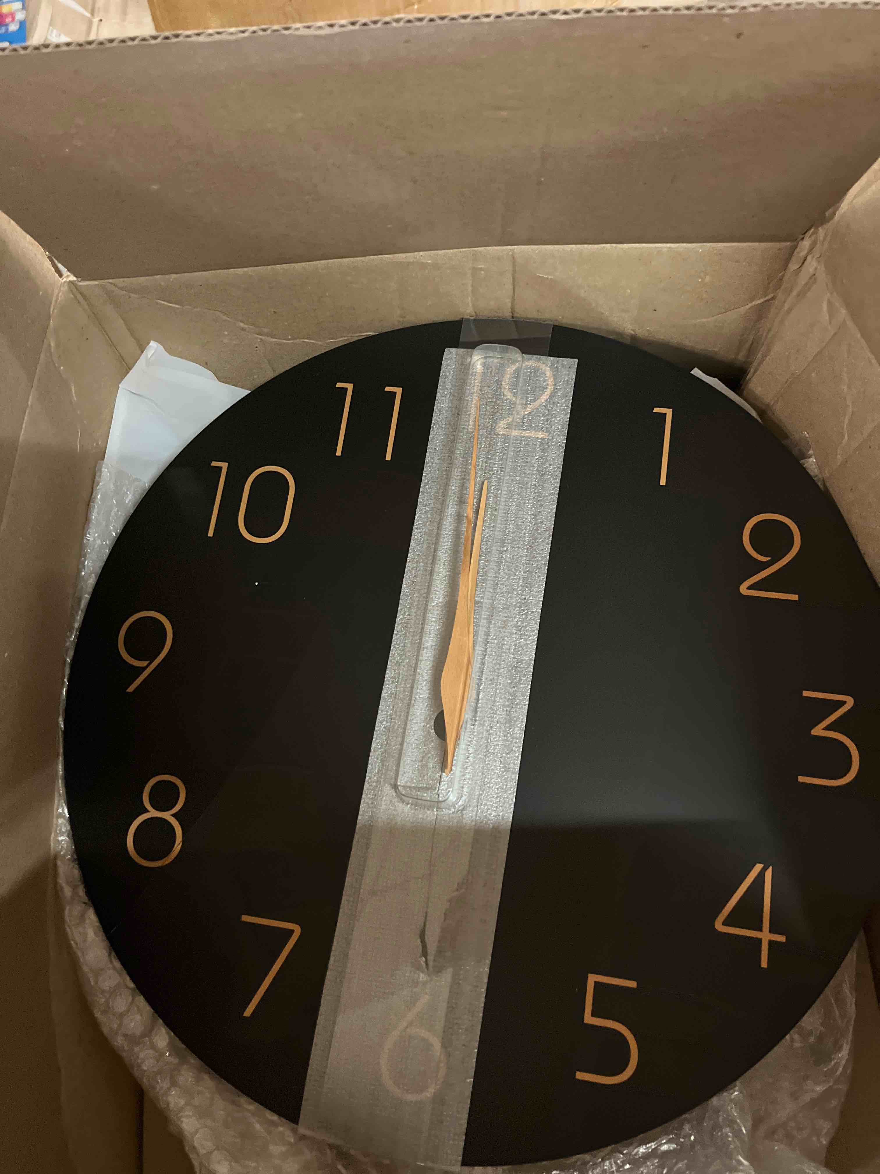 Condition photo showing New/Like New for mosewa wall clock 8 inch black battery operated silent non ticking simple minimalist rose gold numbers decorative for bedroom living room kitchen home bathroom office