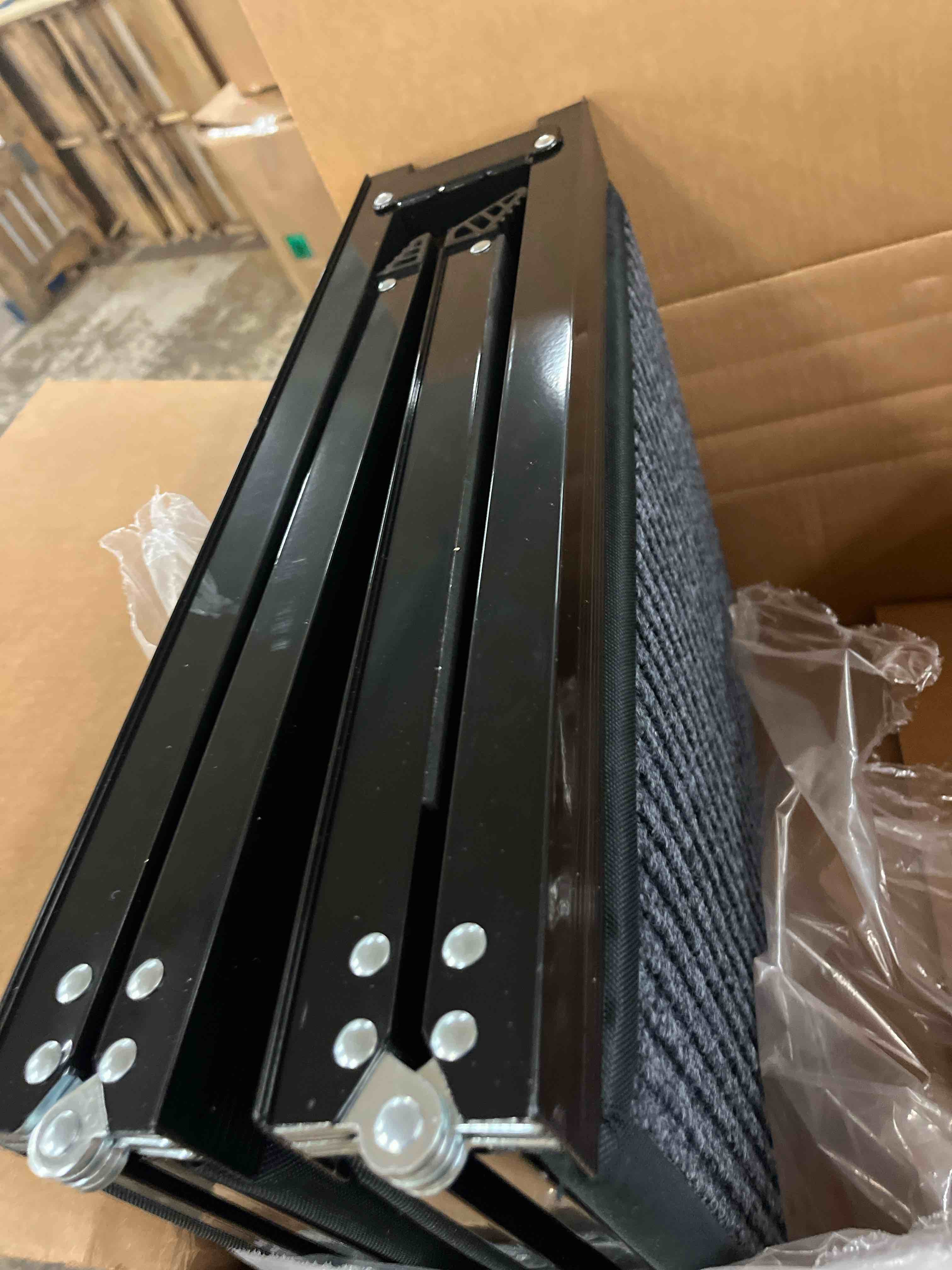 Condition photo showing New/Like New for vevor dog ramp for cars, 63" l x 17" w, folding pet ramps for medium & large dogs up to 250lbs, pet stair ramp with non-slip felt rug surface, portable outdoor dog car ramps for suv & truck