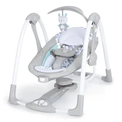 Condition photo showing New/Like New for ingenuity convertme 2-in-1 compact portable automatic baby swing & infant seat, battery-saving vibrations, nature sounds, 0-9 months 6-20 lbs (swell)