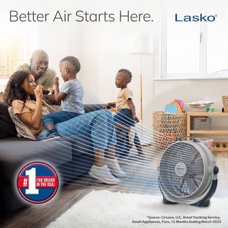 Condition photo showing New/Like New for lasko wind machine 20  3-speed tilt mechanism floor fan  gray  3300