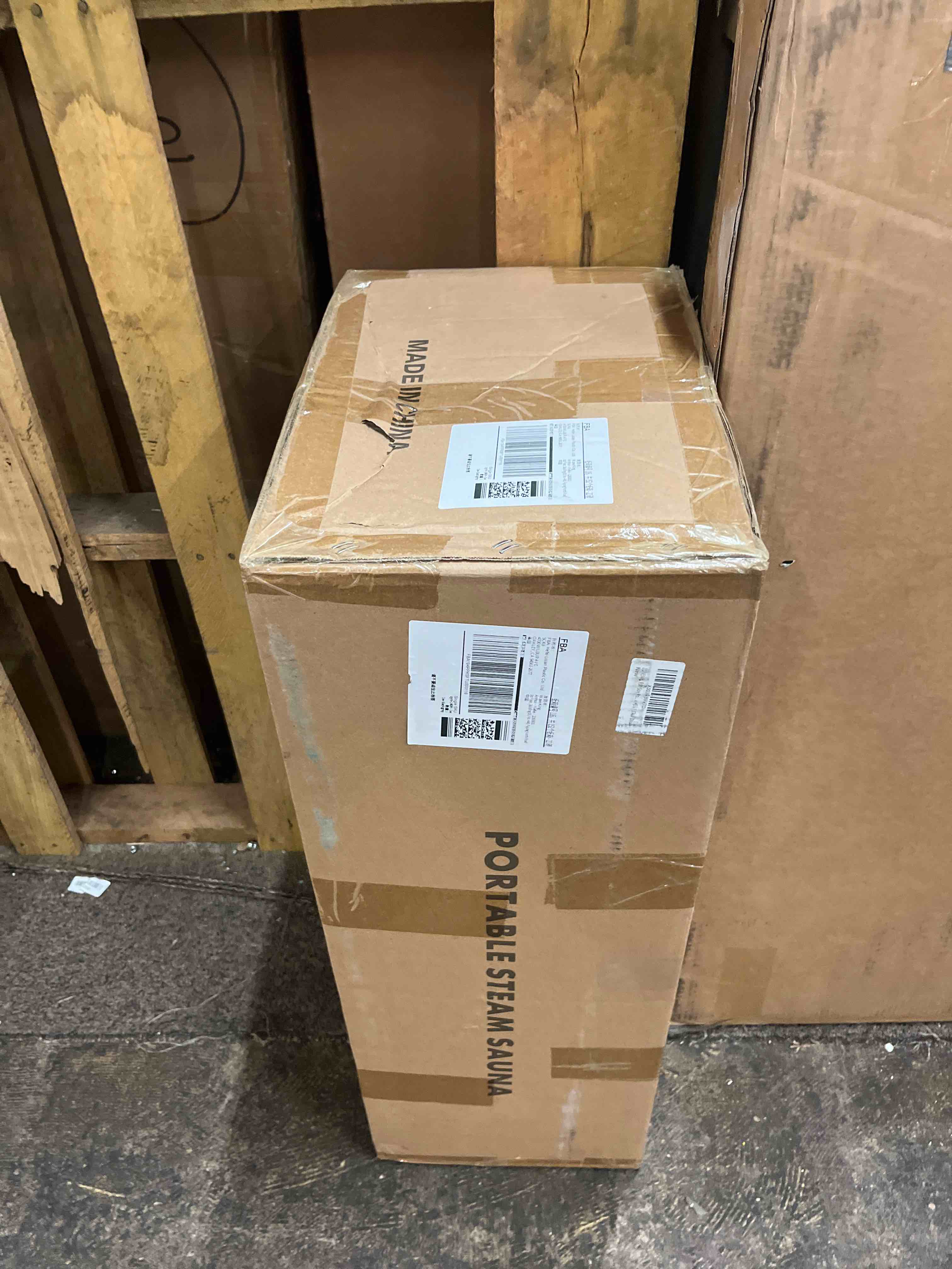 Condition photo showing New/Like New for zonemel full size portable steam sauna kit, personal full body home spa for detox, relaxation, 4 liters 1500 watt steamer, remote control, timer, foldable chair(l31.5 x w31.5 x h55.1,clear door)