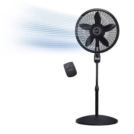 Condition photo showing New/Like New for lasko 18 3-speed oscillating cyclone pedestal fan with remote and timer 1843 black