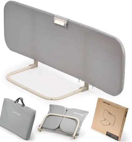 toddler bed rail with night light - foldable bed side rails - fits for most beds: bed rails for full size bed, queen size rails, twin rails - portable fence for baby - 48 inch