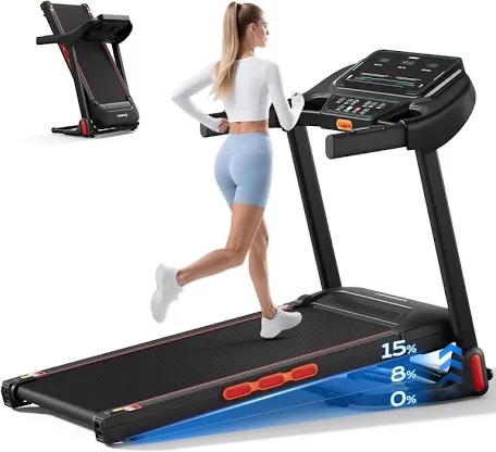 lijiujia treadmill for home,treadmills with 0%-15% auto incline,3hp bushless,300 lbs,led display,pulse monitor
