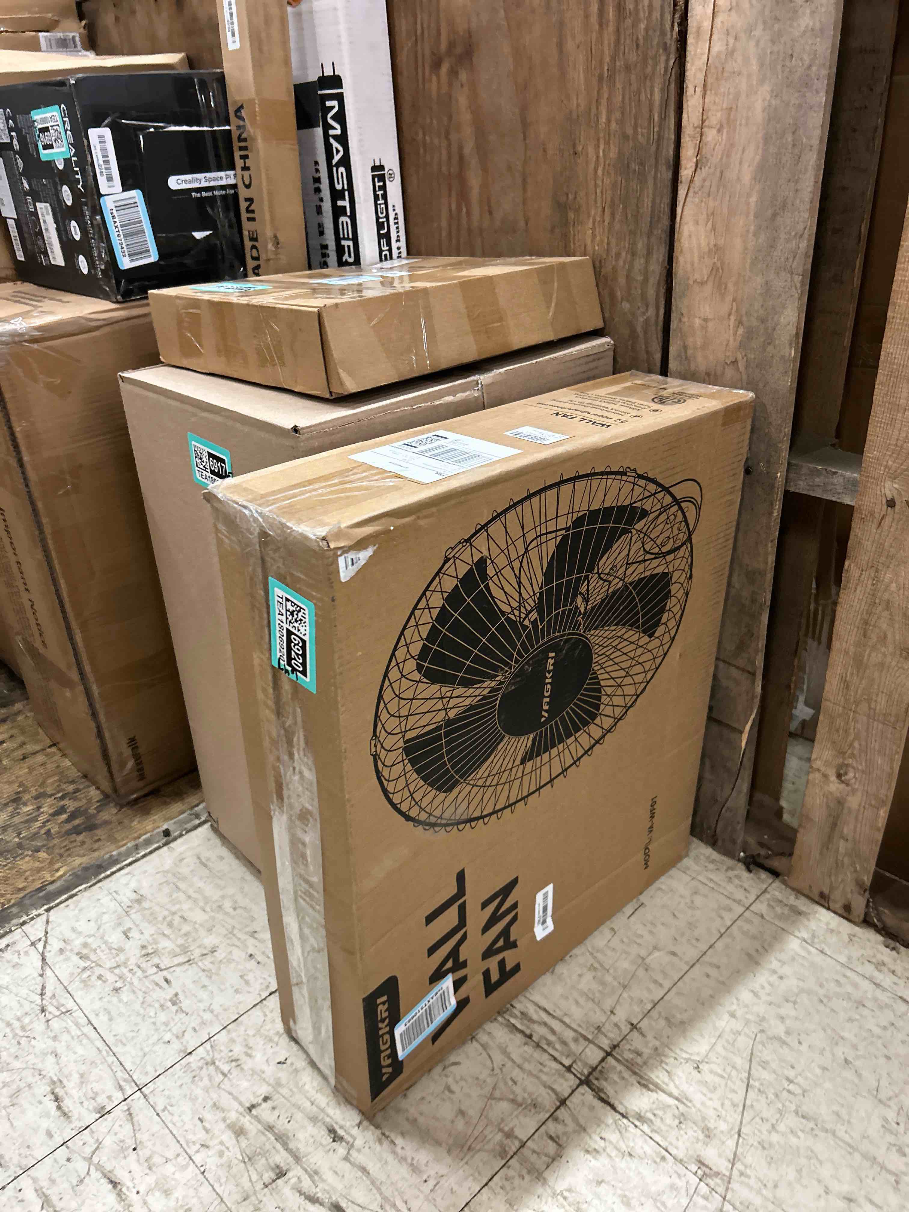 Condition photo showing New/Like New for vagkri wall mount fan, 16 inch wall fans with 5 blades, 5 speeds, 8 hour timer, 90° oscillating quiet fan with remote for home office bedroom living room garage (black)
