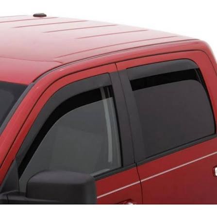 auto ventshade [avs] in-channel ventvisor / rain guards | fits 2015 - 2024 ford f-150, 2017 - 2024 ford f-150 raptor supercrew- smoke, 4 pcs. | 194975