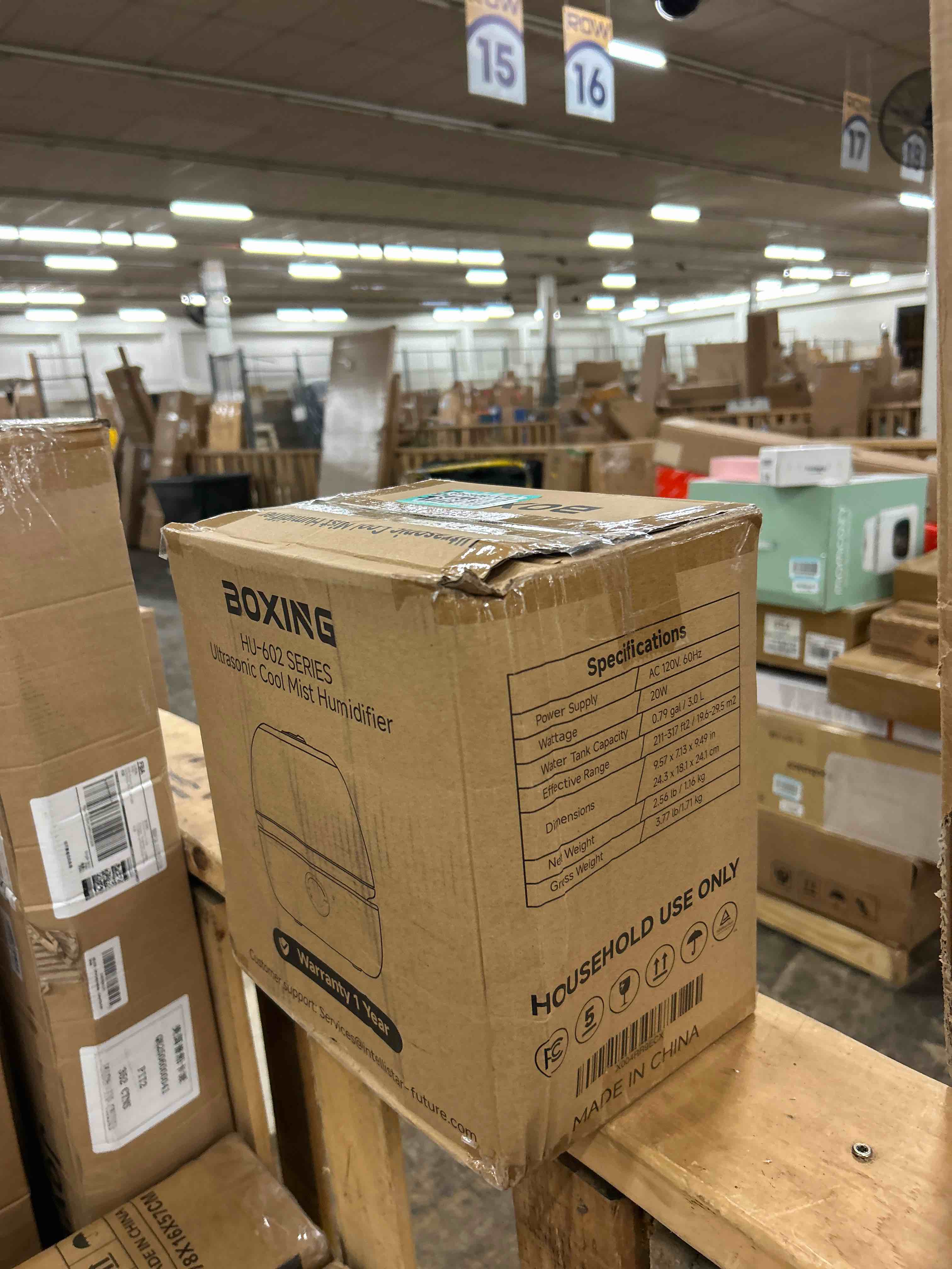 Condition photo showing New/Like New for boxing 3l cool mist humidifier, ultra quiet 20db for bedroom, baby & office, top fill air humidifier for home office & indoor plants, 30h runtime, essential oil tray, night light, bpa-free, white