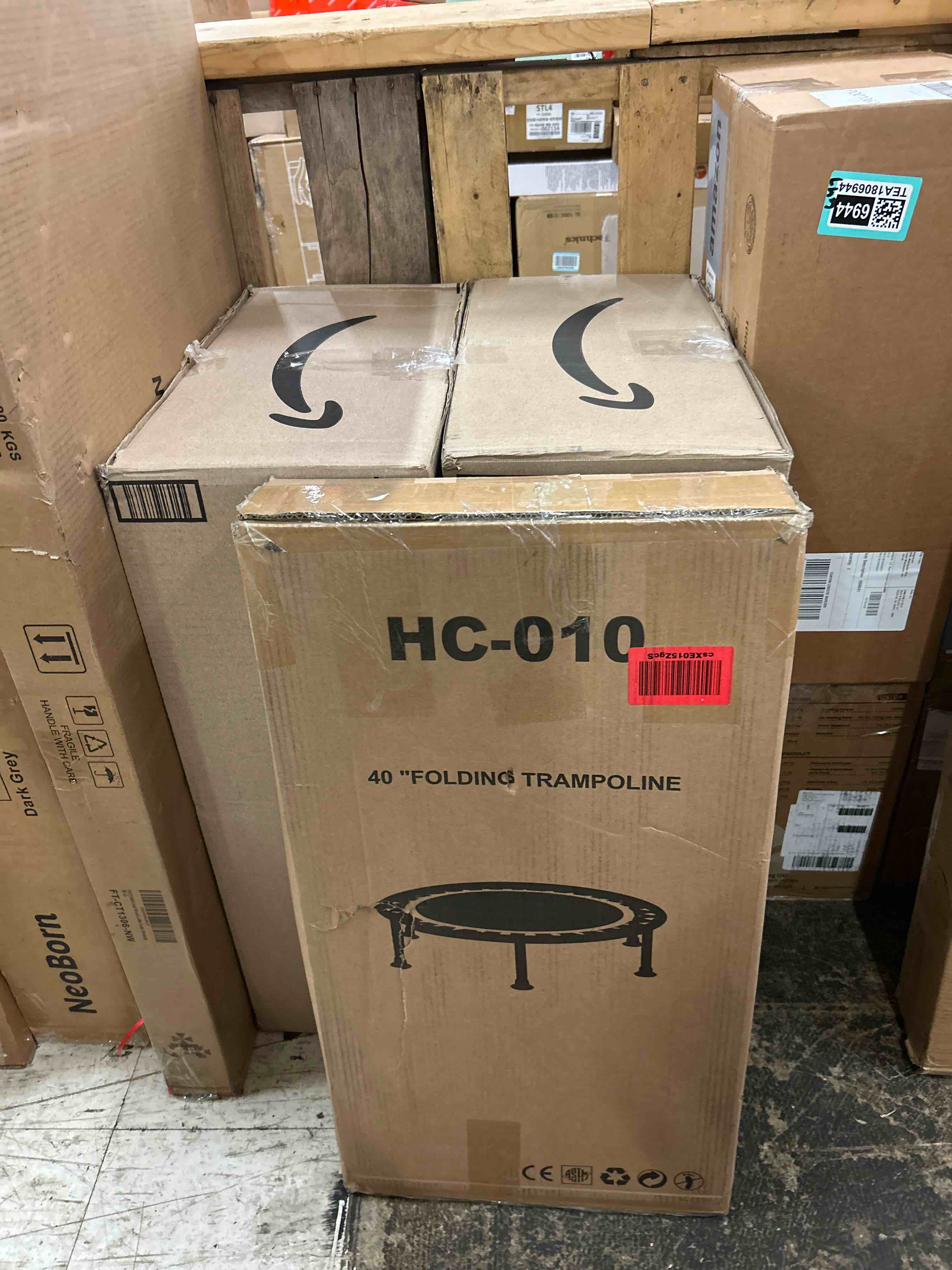 Condition photo showing New/Like New for zcmhaxj foldable mini trampoline, 36"/40"/48" rebounder trampoline for adults & kids, 440lbs capacity indoor fitness workout exercise equipment