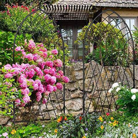 Amagabeli 2 Pack Large Garden Trellis for Plants 75” x 31” Black Iron Plant Trellis