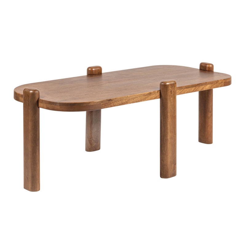 Cruz Pill-Shaped Mango Wood Coffee Table