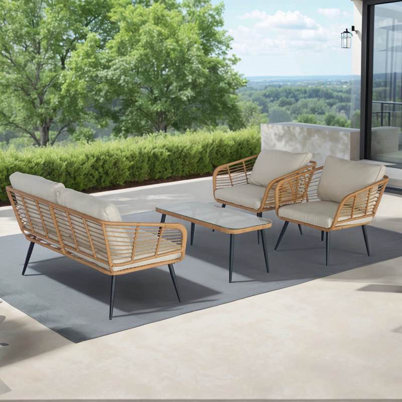 George Oliver 4-Person Patio Conversation Sets with Cushions 