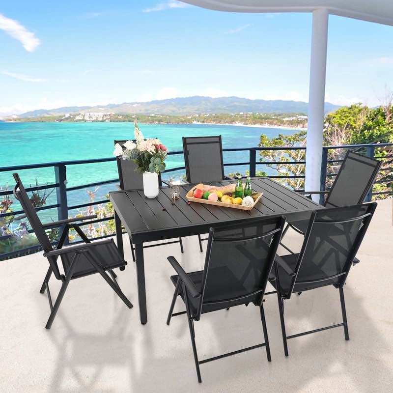 Alyah  Extendable Powder Coated Steel Dining Table