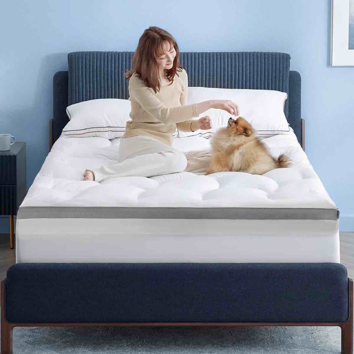 bedsure 4 inch memory foam mattress topper