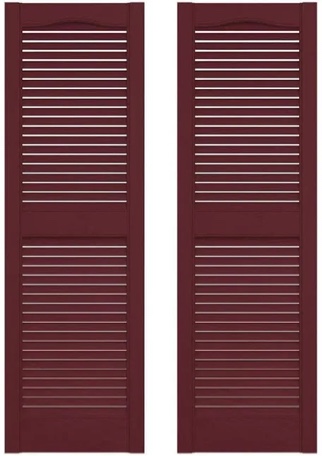 Builders Edge 010140060002 14.5 x 60 in. Vinyl Louvered Shutter- Purple- Pack of 2