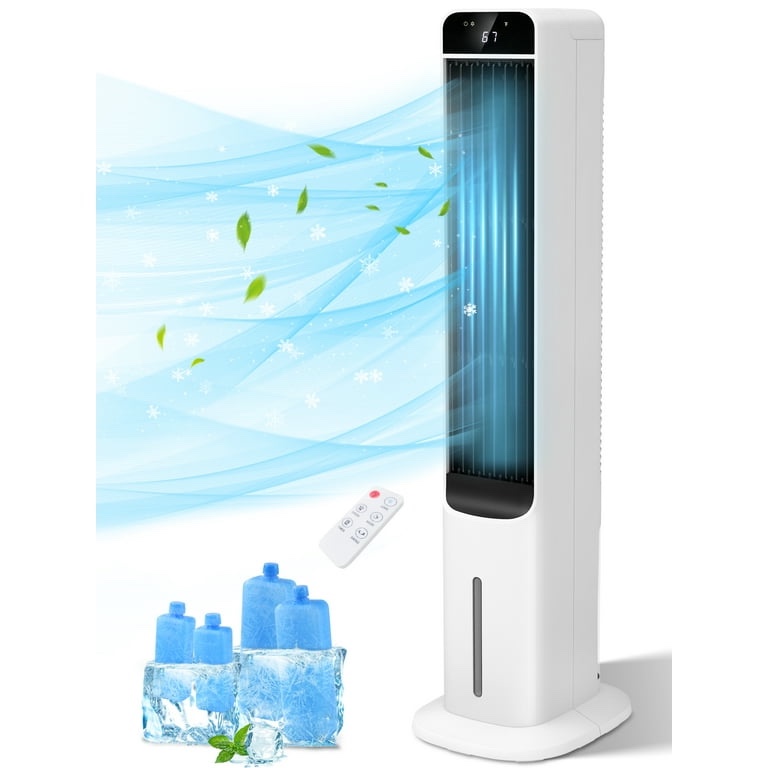 40" Evaporative Air Cooler Portable Tower Cooling Fan PRO CHOICE Oscillating Swamp Cooler, White