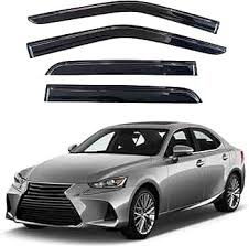 IG Window Visor for Lexus IS200t IS250 IS300 IS350 ISF 2013-2020, Rain Guard Tape-On Durable Sun Wind Side Vent Window Deflector Mugen Style, 2014 2015 2016 2017 2018 2019 2020