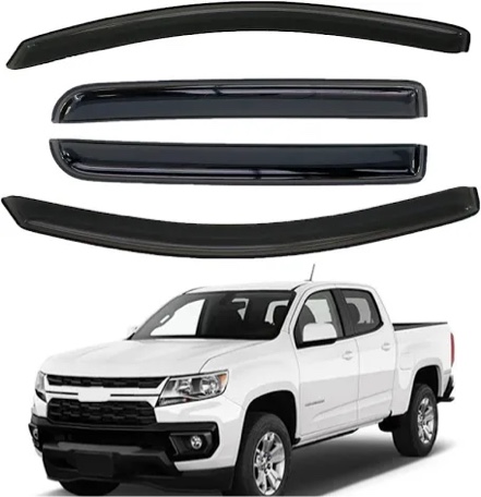 IG Window Visor for Chevy Chevrolet Colorado Crew Cab 2015-2022 & GMC Canyon Crew Cab 2015-2022, Rain Guard Tape-On Side Vent Window Deflector, 2016 2017 2018 2019 2020 2021 (Crew Cab)
