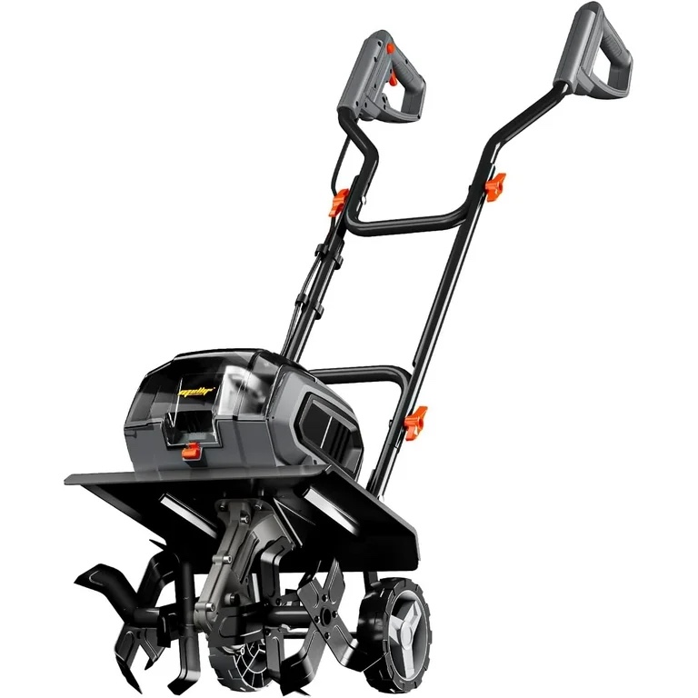 40V Cordless Tiller Cultivator Compatible with Dewalt 20V Battery(Tool Only), Electric Garden Tiller w/175 RPM, 16 Steel Tines, 14.2" Tilling Width, 8.7" Depth, Safety Lock, Portable Rototiller