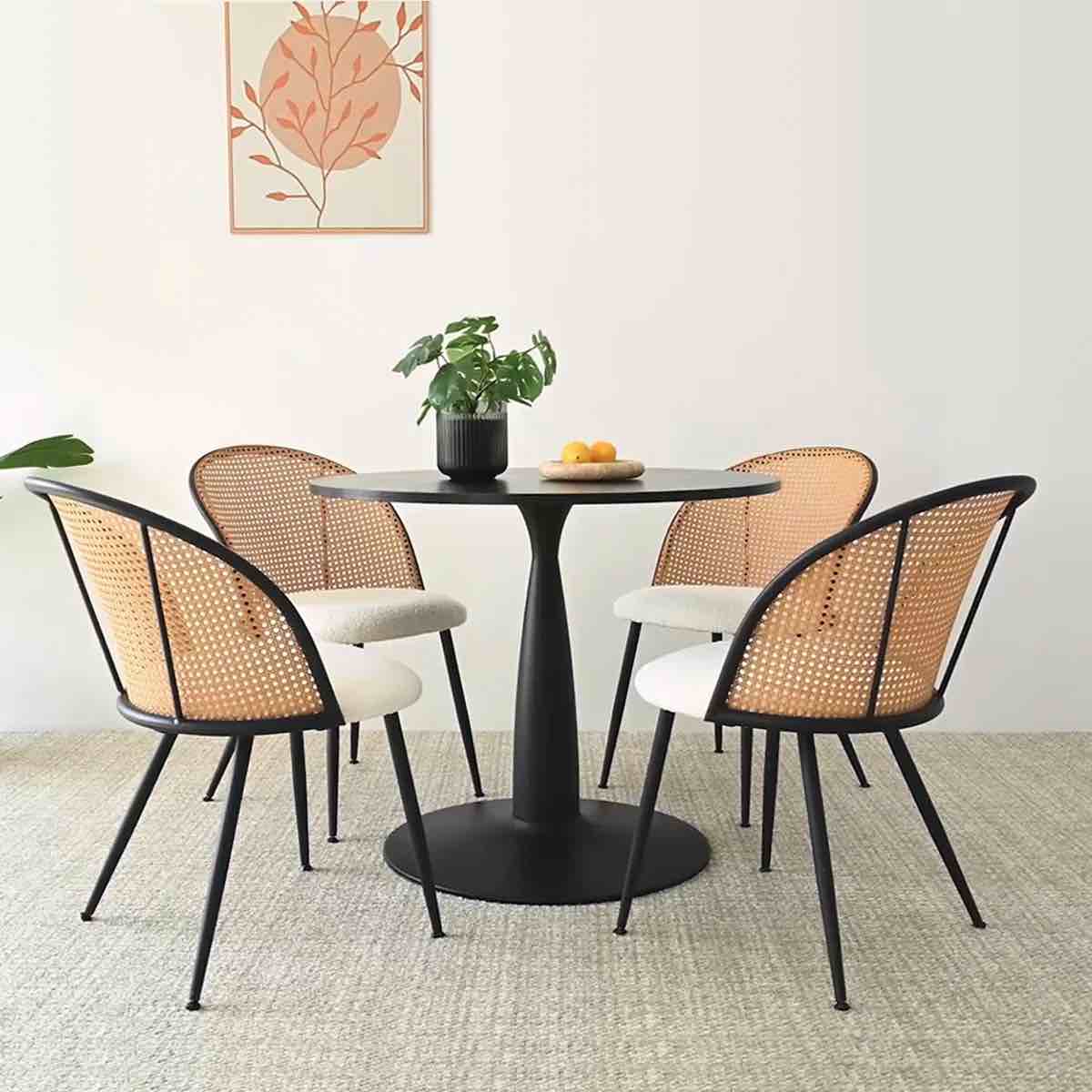 Atwater Upholstered Rattan Side Chair (Set of 4)