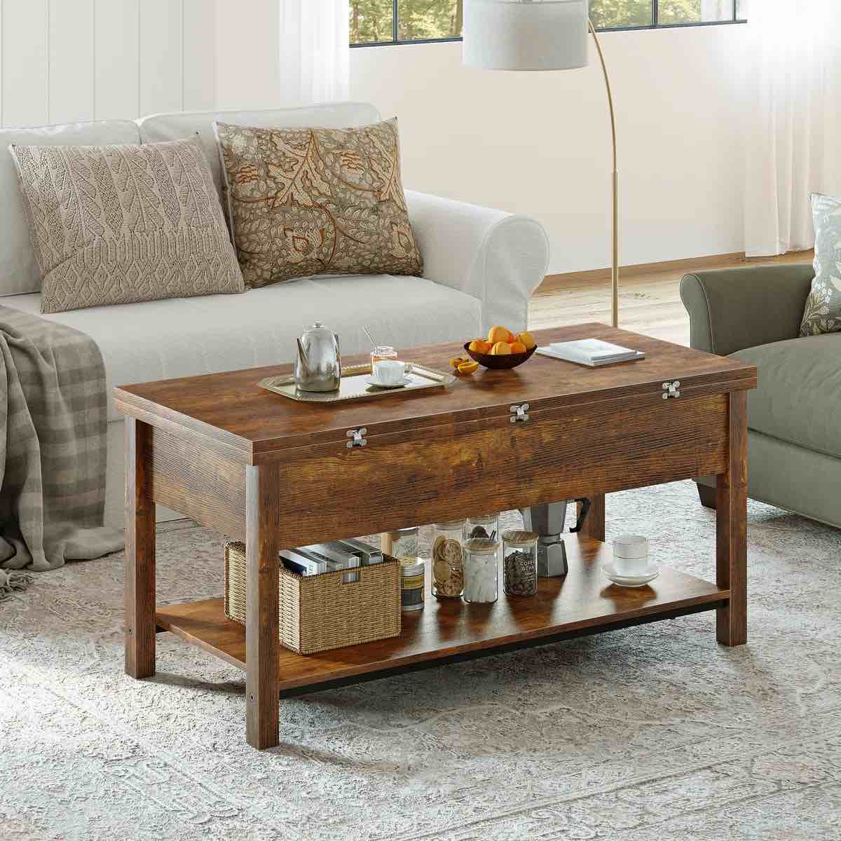 Torron 4-in-1 Multi-Fuction Lift Top Coffee Table with Storage 