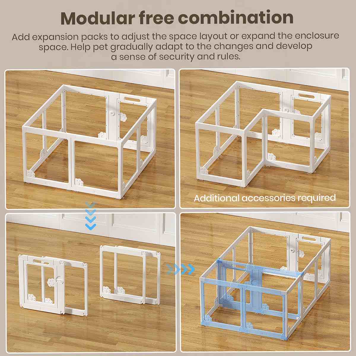 Condition photo showing New/Like New for Dog Play Pen 2PC Extension Kits, Modular Pet Playpen Add-On, Mainly Used for Space Extension, 2 Panels By Tucker Murphy Pet